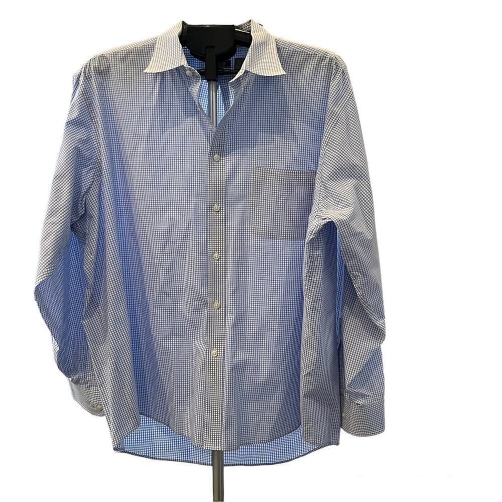 Izod Classic Long Sleeve Small Checkered Casual Stretch Button Down Shirt 2XL‎